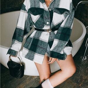Zara Plaid Oversized Jacket